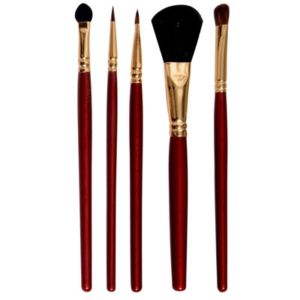 IKanu 5Pcs Makeup Brush Set Brown Color