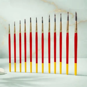 Round Paint Brushes in Imitation Hair