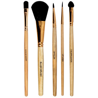iKanu 5Pcs Makeup Brush Set Natural Color