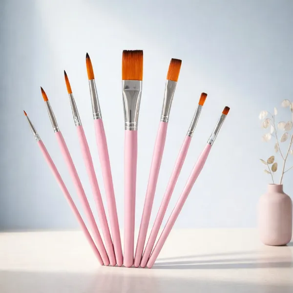 Round & Flat Paint Brush in Taklon Hair