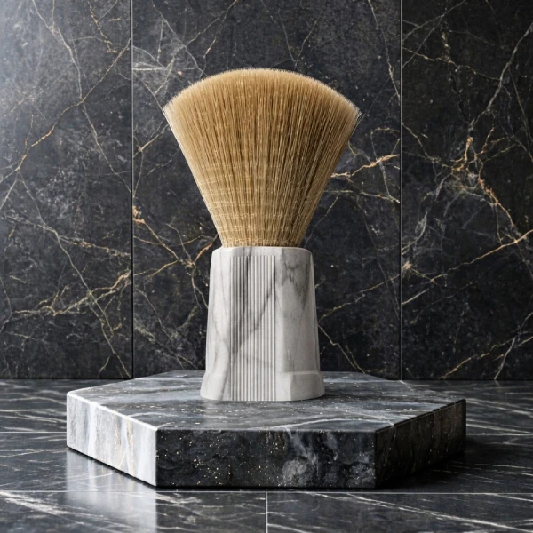 Silver Plastic Handle Shaving Brush